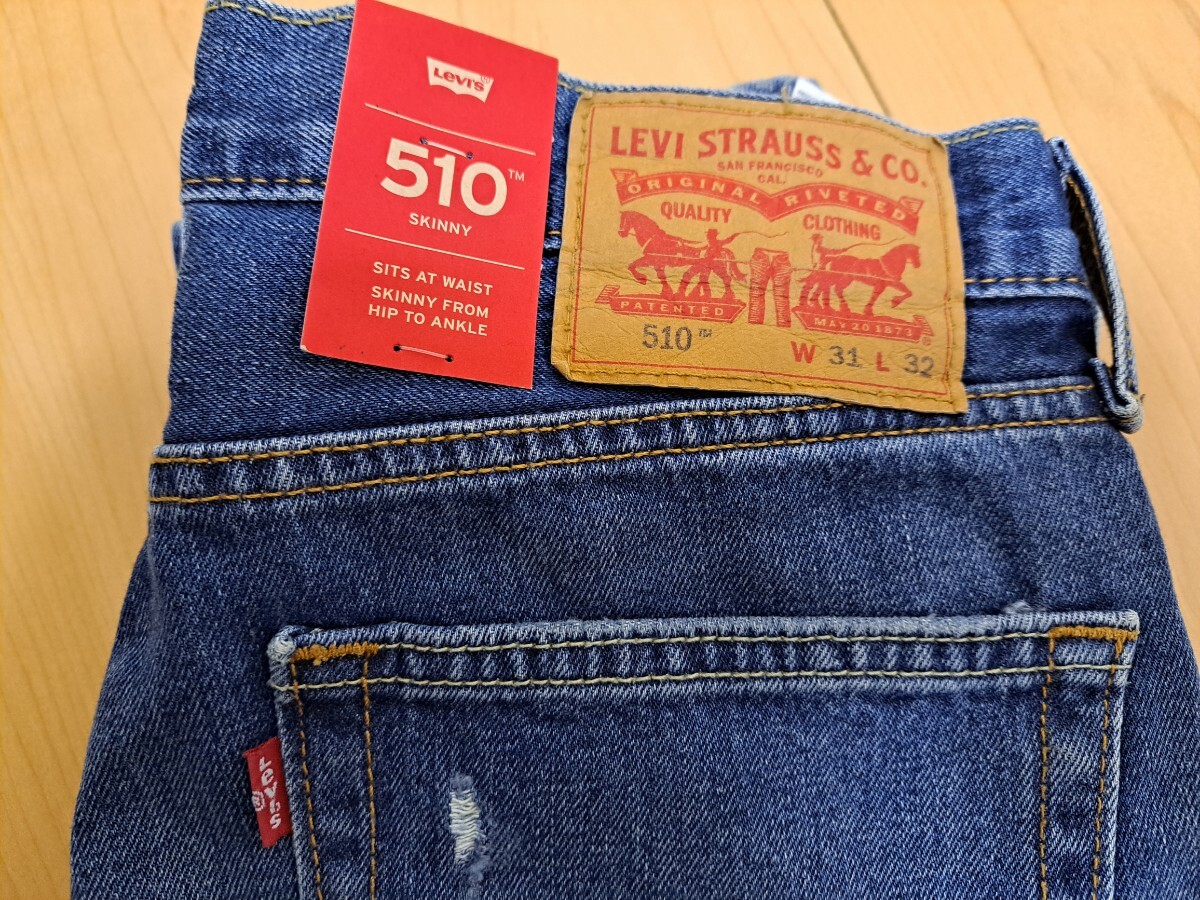 【新品】リーバイス/Levi's510 ダメージ加工スキニーデニムW31×L32_画像7