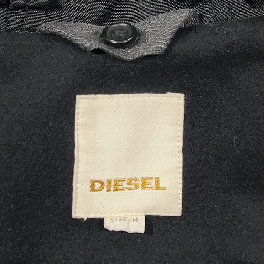 美品 DIESEL ディーゼル バリスティックナイロン ヨーク切替 メルトンウール ダッフルコート 黒 ブラック M【相場価格￥69,300-】_画像7