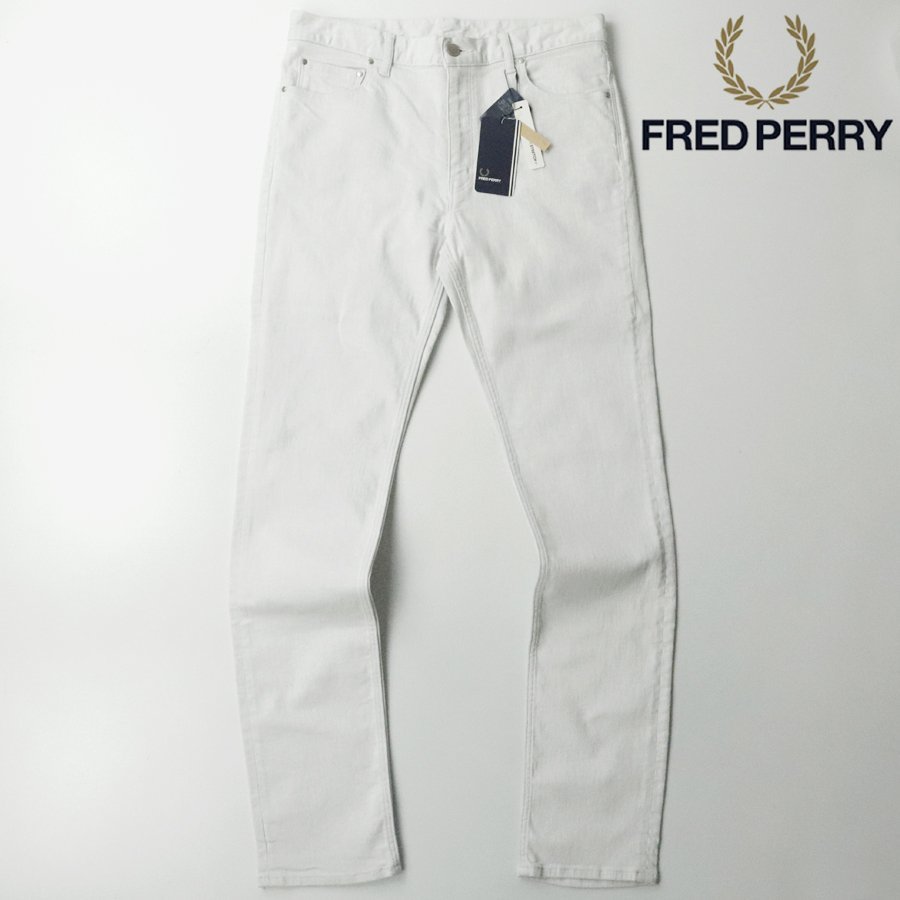 新品タグ付き 日本製 FRED PERRY フレッドペリー F4372 Skinny 5 Pockets Denim ストレッチ スキニーパンツ L【定価￥11,000-】_画像1