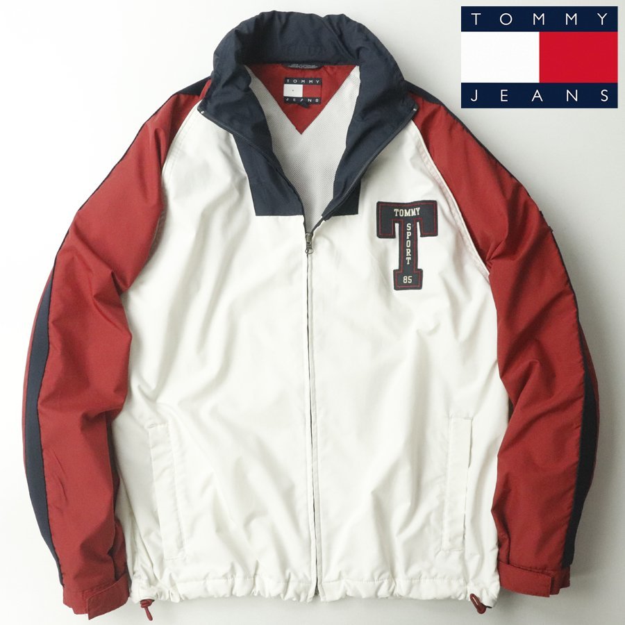 【90sオールド】美品 TOMMY JEANS トミーヒルフィガー ジーンズ ブルゾン ベンチレーション 裏メッシュ ウィンドブレーカー M-_画像1