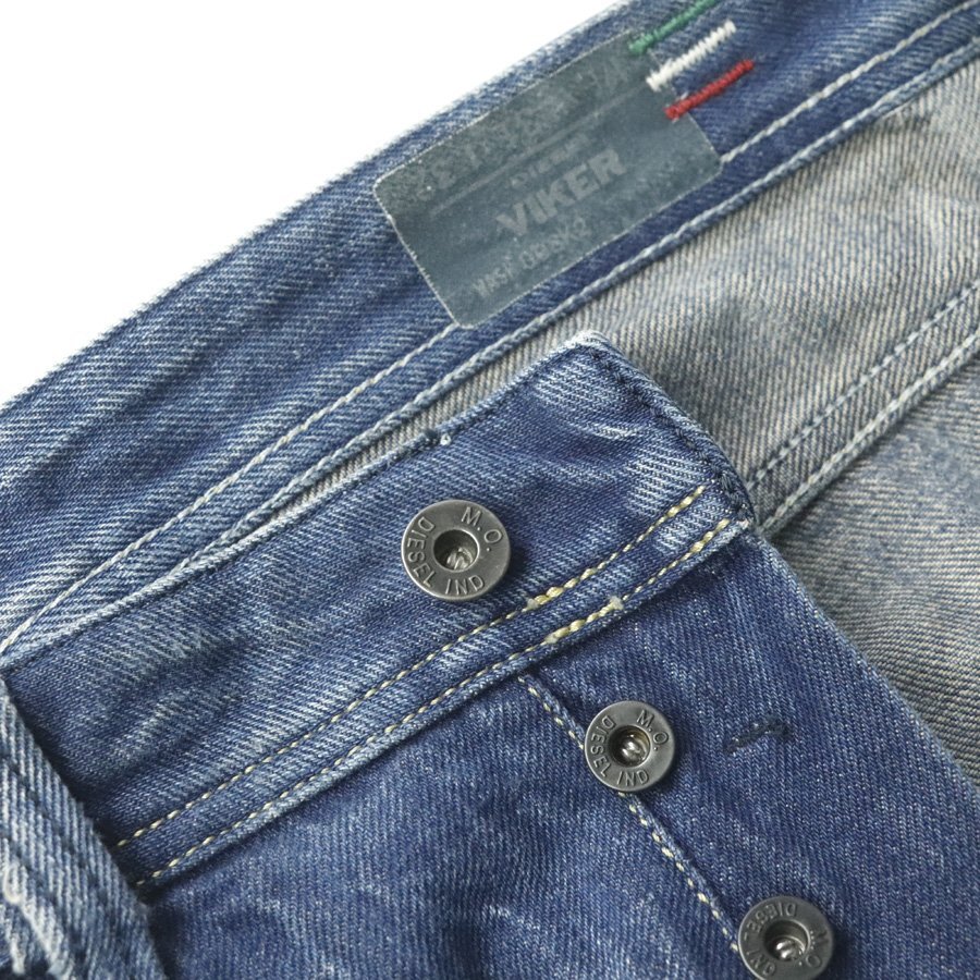 美品 イタリア製 DIESEL ディーゼル VIKER 008K2 BLUE EYECONS ストレート デニムパンツ 31ｘ32 JP:L ジーンズ 【相場価格￥38,000-】_画像6