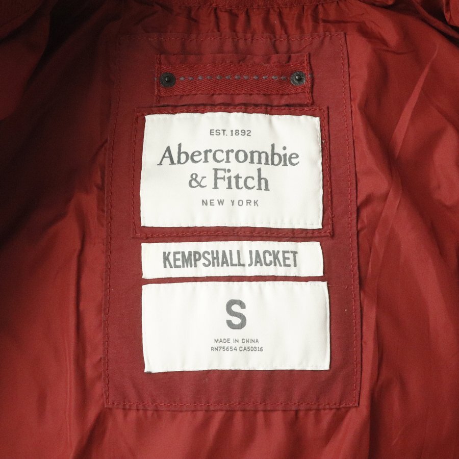 【定番人気！】 美品 ABERCROMBIE＆FITCH アバクロ KEMPSHALL JACKET ケンペシャール ダウンジャケット レッド 赤 S パーカ メンズ-_画像6