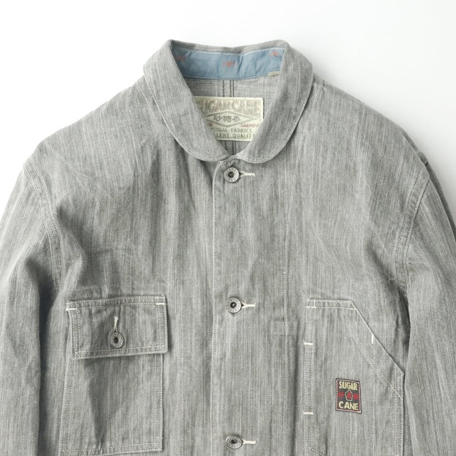 美品 東洋 SUGAR CANE シュガーケーン SC10438 砂糖黍 11oz coverall 草木染 デニム カバーオール グレー【定価￥17,640-】-_画像2