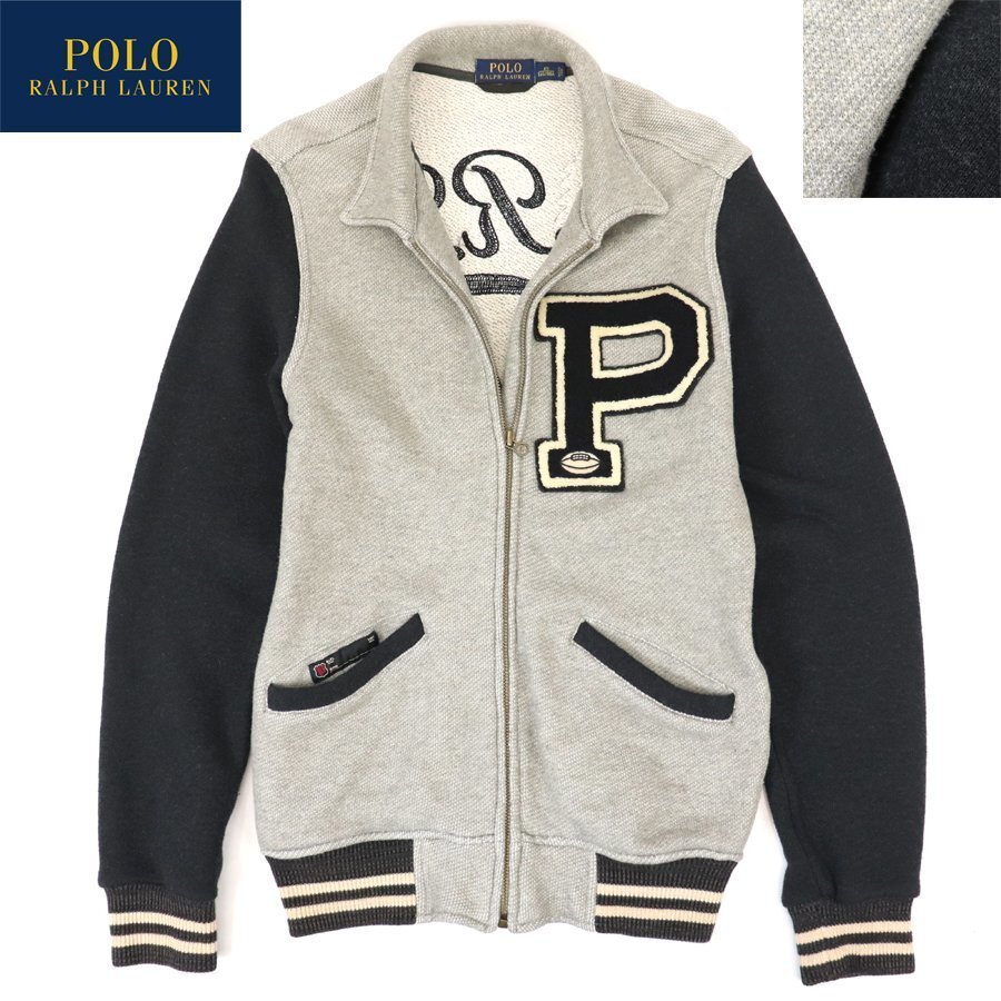 美品 Polo Ralph Lauren ラルフローレン レタード インディアン ワッペン スウェット x 袖ニット スタジャン【参考価格￥36,300-】_画像1