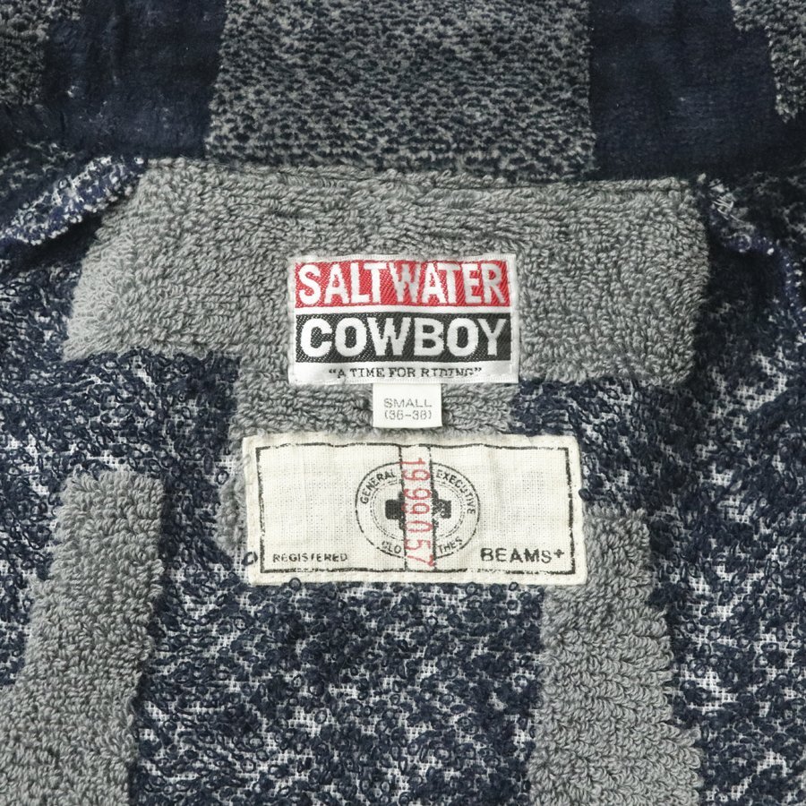 美品 SALTWATER COWBOY ソルトウォーターカウボーイ ビームスプラス別注 今治タオル ショールカラーカーディガン S【相場価格￥35,200-】_画像9