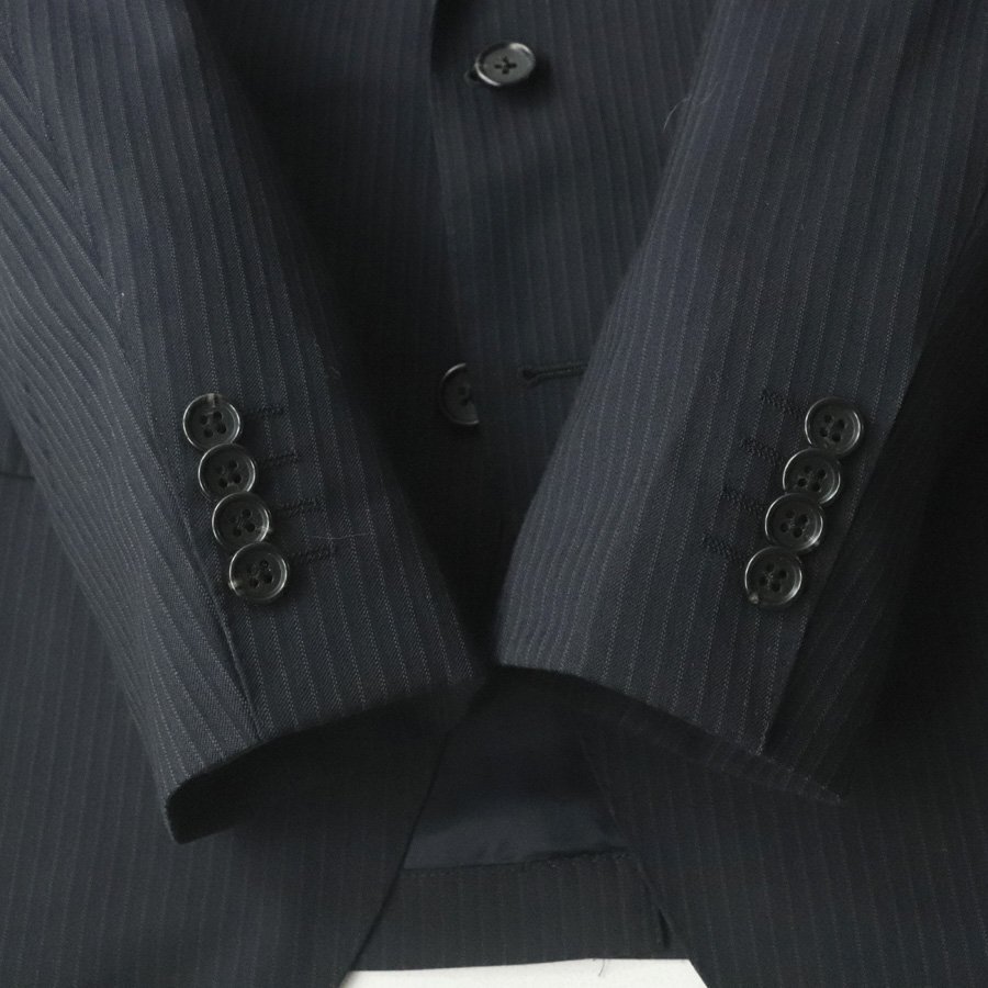 極美品 日本製 D'URBAN ダーバン 春夏 シングルスーツ ストライプ A5 JP:S-M ビジネス セットアップ メンズ【相場価格￥72,450-】_画像4