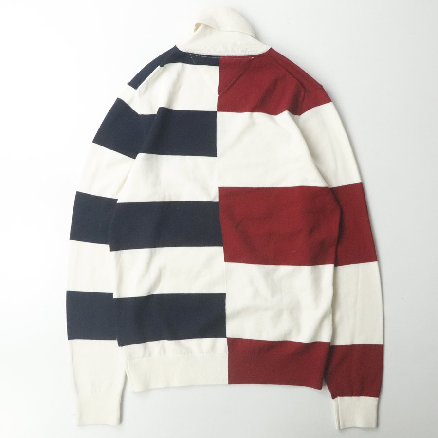 新品タグ付き TOMMY HILFIGER トミーヒルフィガー RUGBY STRIPE ROLL NECK タートルネック ラグビーボーダー ニットセーター S_画像3