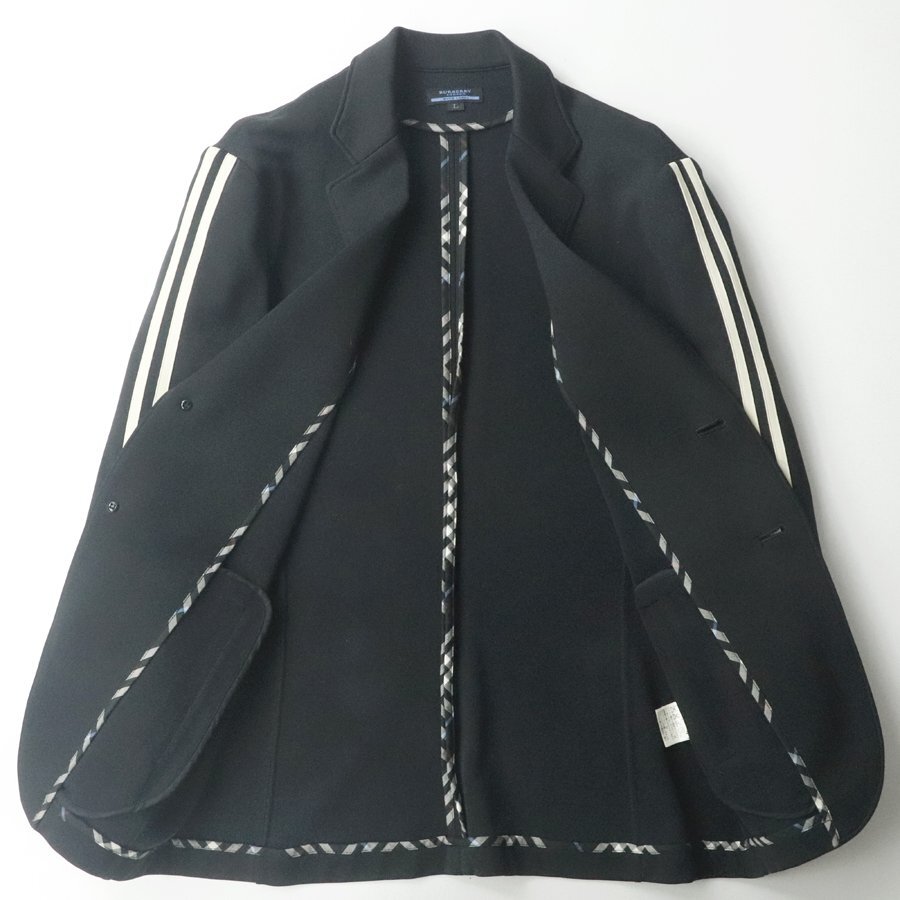  beautiful goods made in Japan BURBERRY LONDON BLUE LABEL Burberry jersey school blaser black black L sporty tailored jacket 