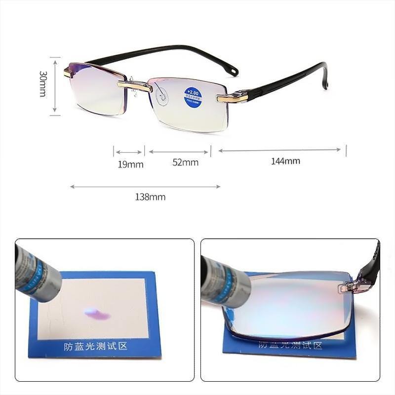 +1.5 blue light cut farsighted glasses leading sini Agras glasses for man for women rim less good-looking two-point stylish tea postage extra .