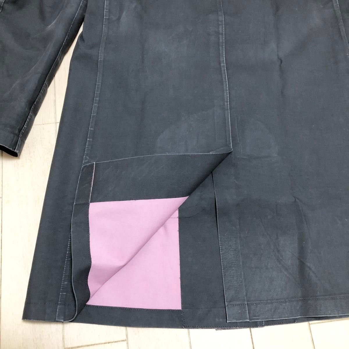 MACKINTOSH マッキントッシュ　ゴム引きコート　黒×ピンク　レディース　32 S M  ステンカラー コート トレンチ