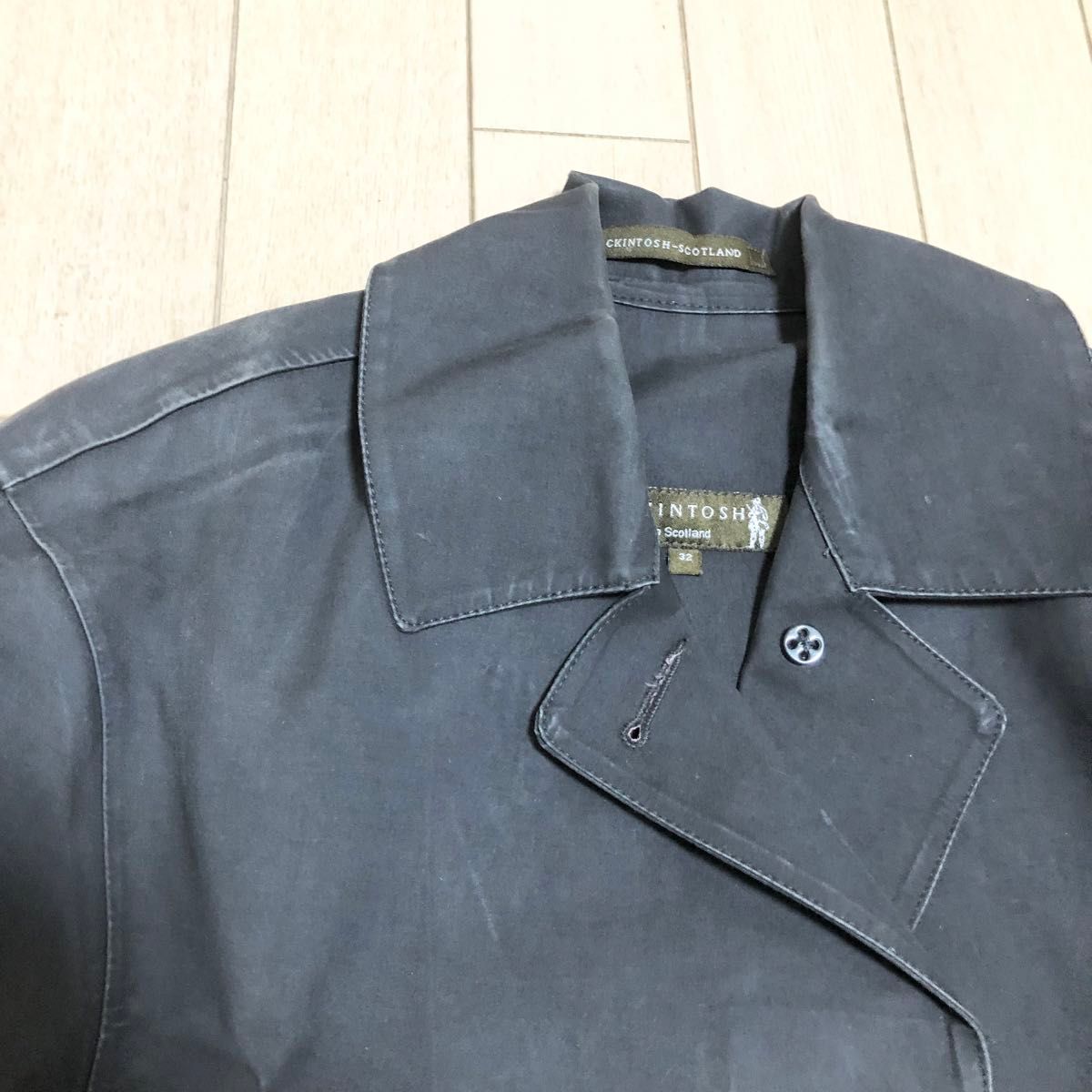 MACKINTOSH マッキントッシュ　ゴム引きコート　黒×ピンク　レディース　32 S M  ステンカラー コート トレンチ