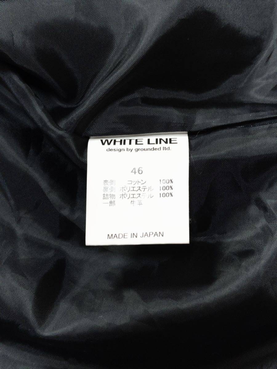 【日本製】WHITE LINE 中綿 ジャケット 黒46 ラウンドカラー チンストラップ ホワイトライン コート_画像7