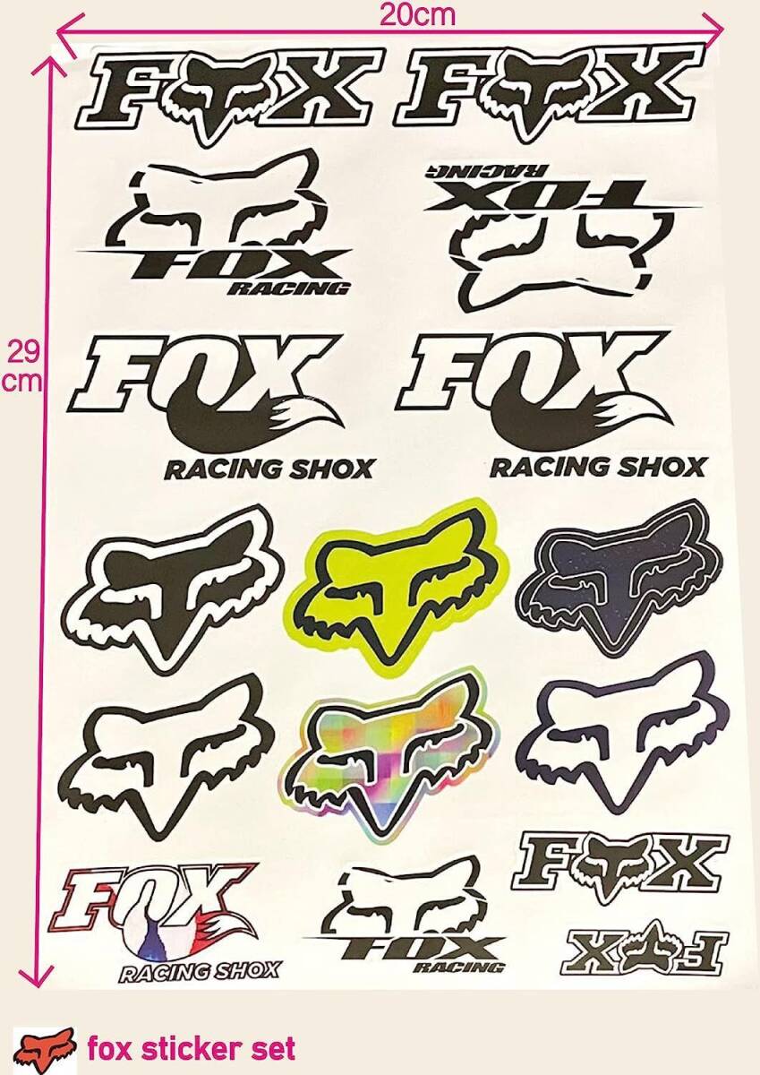 ★アウトレットセール★新品 MotoGP RACING FOX MX ステッカー 20 x 28 cm FOX RACING シール デカール シート オートバイ アクセサリーの画像1