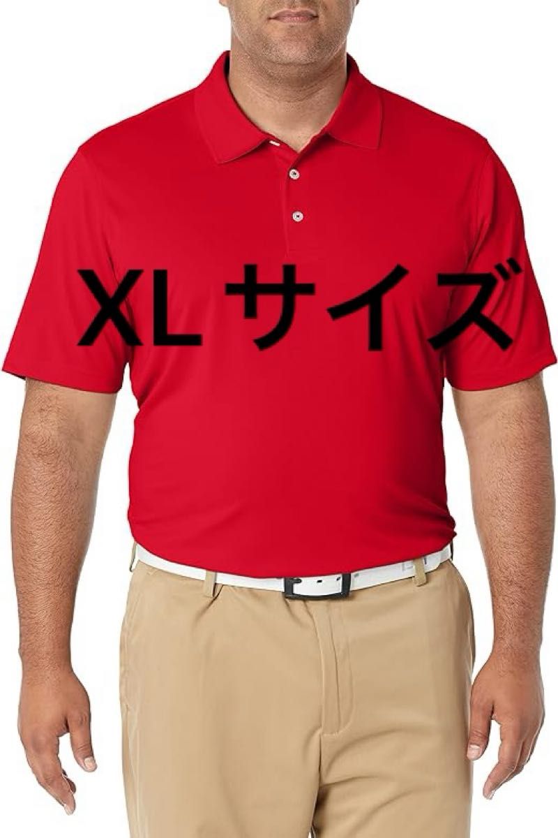 ラスト1点★ゴルフポロシャツ　ポロシャツ　赤　ウェア　レッド 半袖 ゴルフ ポロシャツ ゴルフシャツ ゴルフウェア