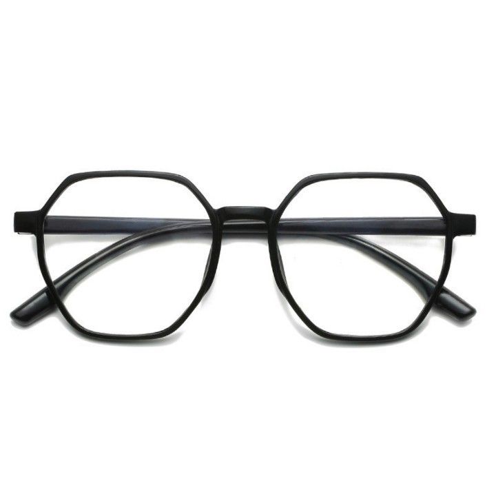 老眼鏡 +2.5 黒縁 多角形 シニアグラス ブラック レトロ  お洒落 ブルーライトカット 大きめ
