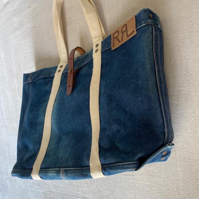 希少! 旧型 RRL ダブルアールエル Rigid Denim Tote リジッド デニム トートバッグ_画像3