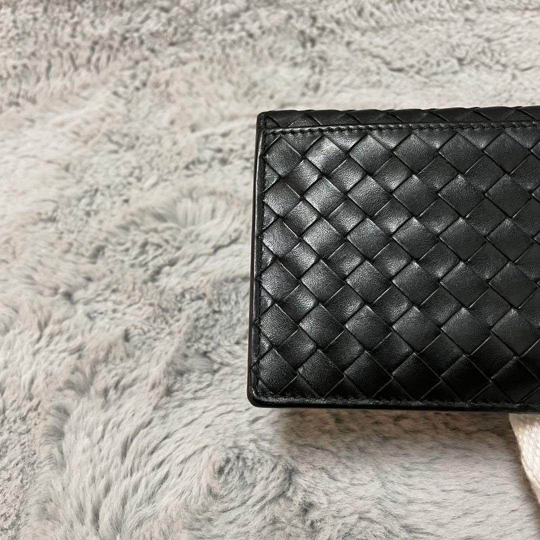 【極美品】BOTTEGA VENETA ボッテガヴェネタ 長財布 イントレチャート ロングウォレット オールレザー メンズ 黒 ブラック_画像8