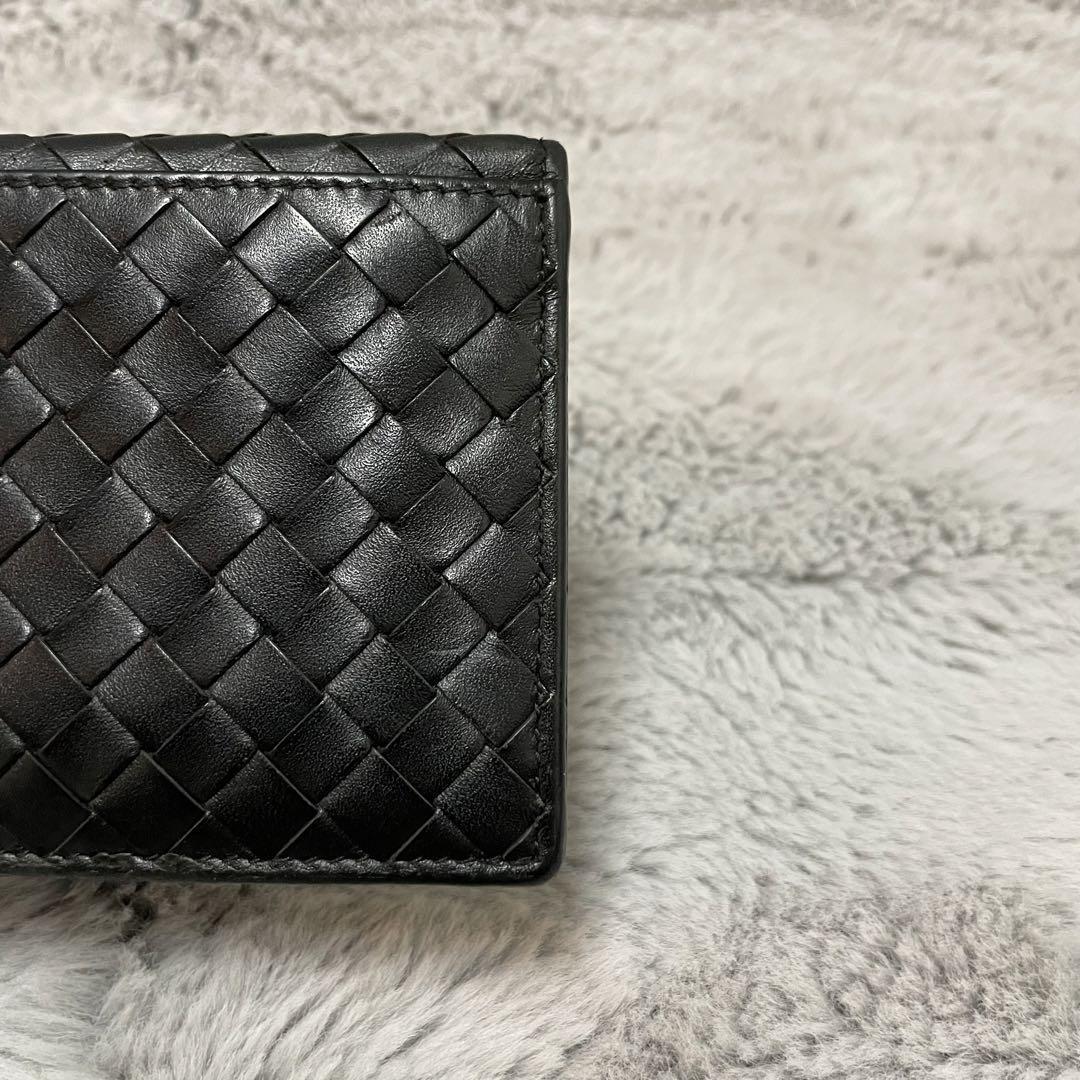 【極美品】BOTTEGA VENETA ボッテガヴェネタ 長財布 イントレチャート ロングウォレット オールレザー メンズ 黒 ブラック_画像9