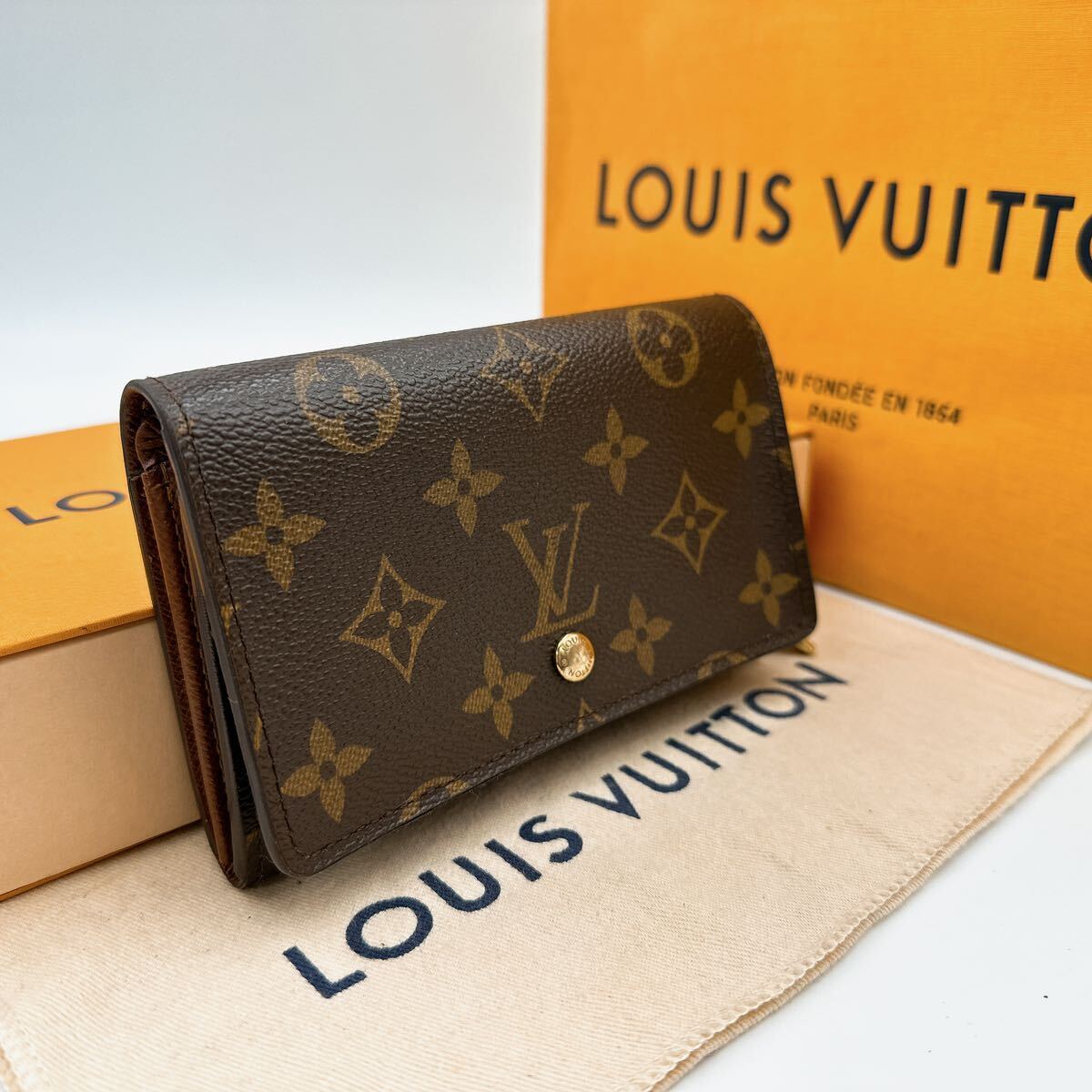 【極美品】LOUIS VUITTON ルイヴィトン モノグラム ポルトモネ ビエ トレゾール 二つ折財布 L字ファスナー ウォレット M61730/SF0055_画像1