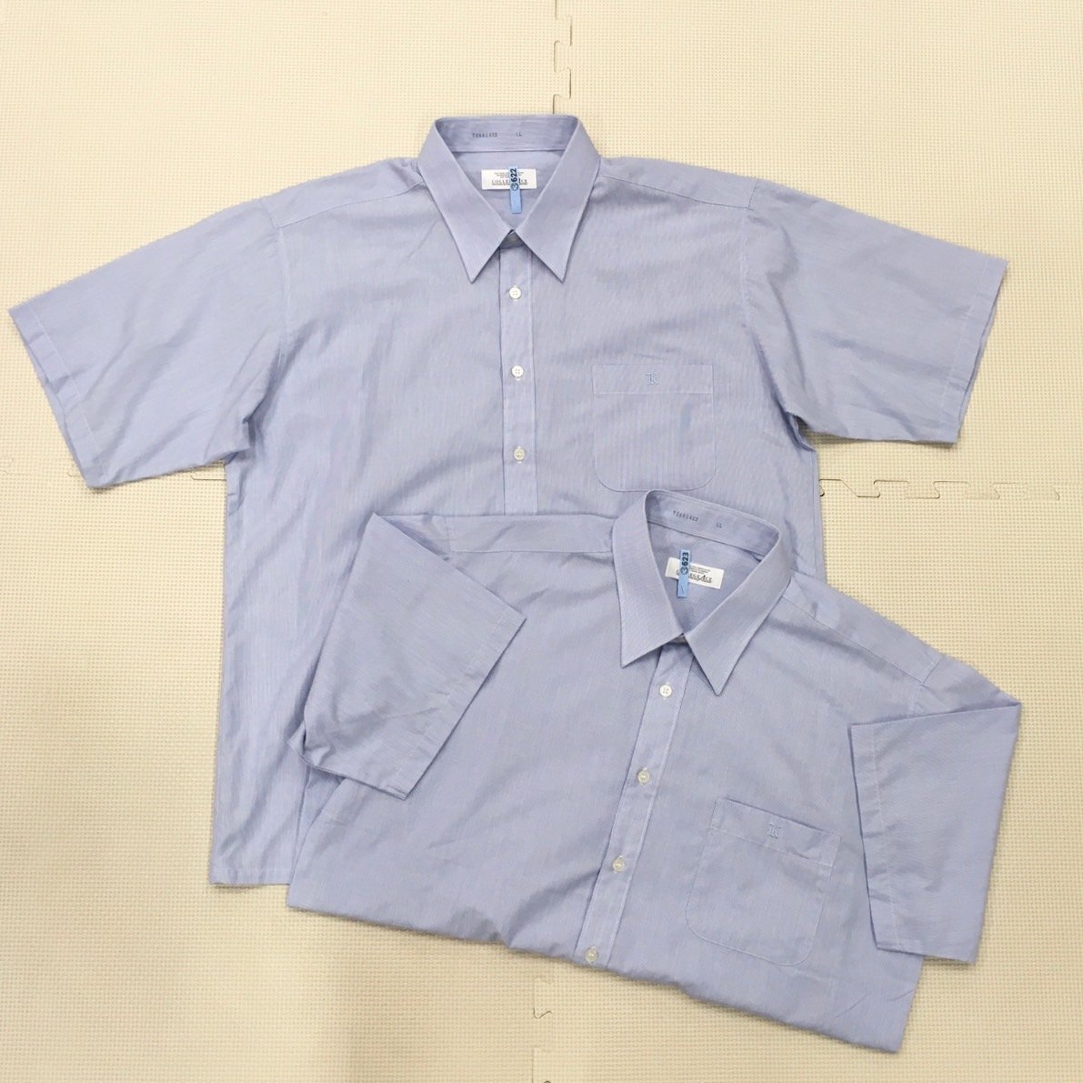 A580/T861( used ) Tochigi prefecture on three river high school man . uniform 2 point / designation goods /LL/ short sleeves shirt /COLLEGE ACE/ light blue / summer clothing / for summer / school uniform / man . student / junior high school /. industry raw goods 