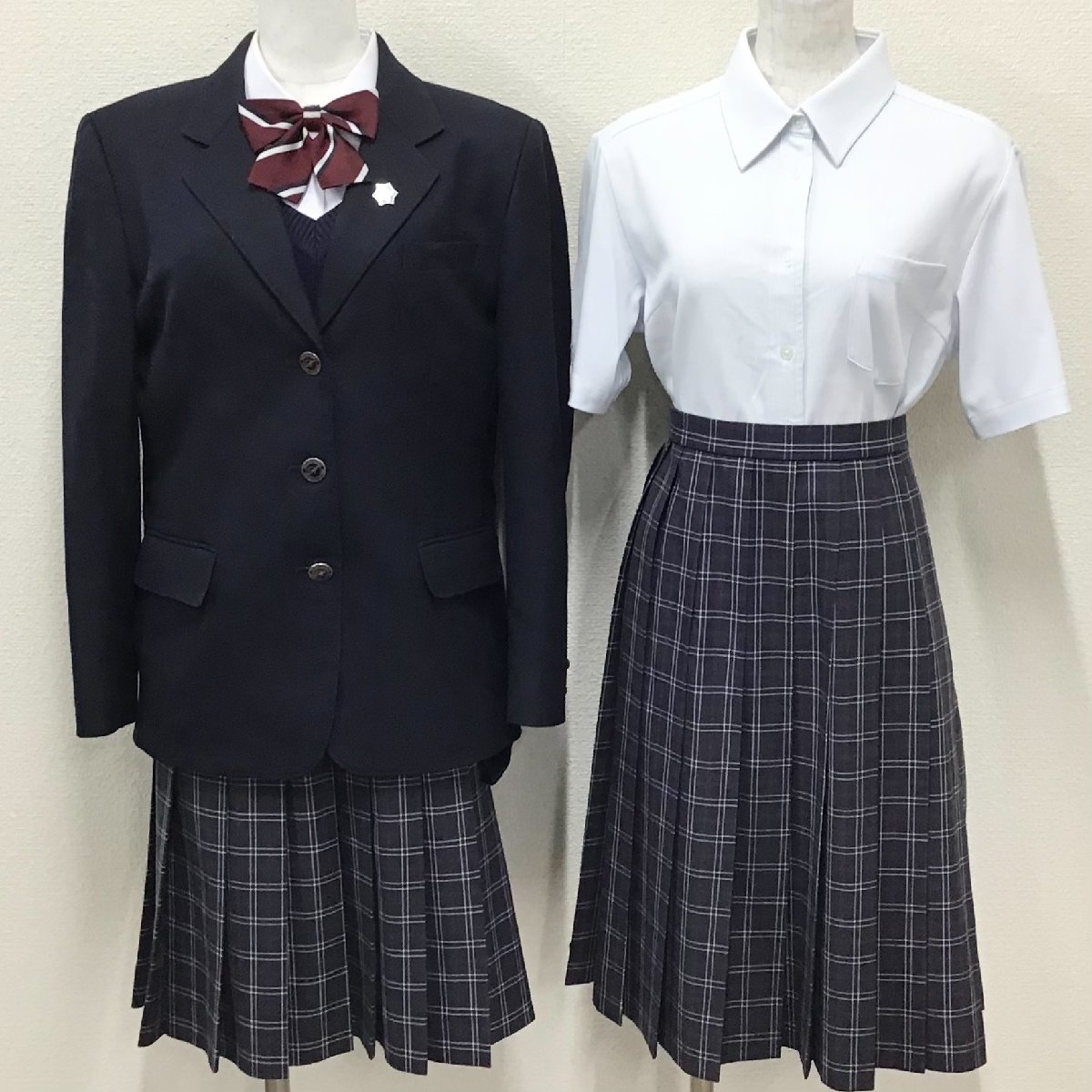 O527/T868(中古)栃木県 宇都宮市立星が丘中学校 女子制服7点 /指定品/校章付/L/LL/W75/ブレザー/セーター/スカート/FRiEND SHiP/卒業生品_画像1