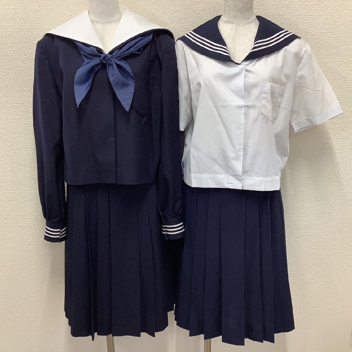 I459/T850(中古)栃木県 真岡女子高校 女子制服7点 /旧制服/大きめ/175A-/W72/セーラー/カーディガン/スカート/スカーフ/襟カバー/卒業生品_画像2