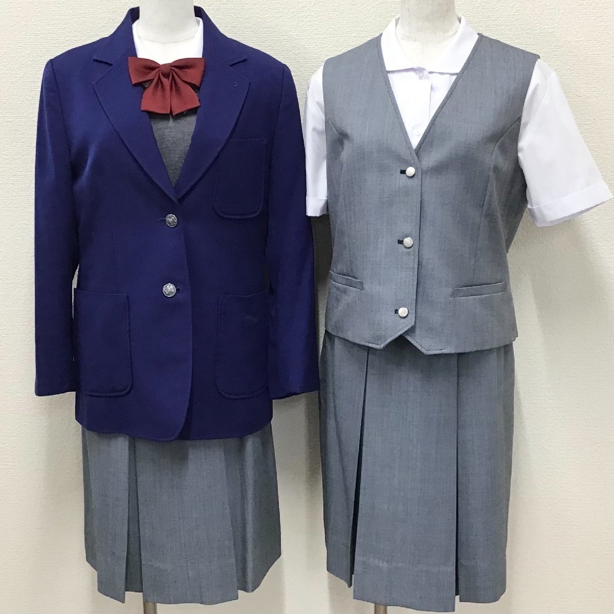 O529/T923(中古)栃木県 宇都宮市立豊郷中学校 女子制服8点 /旧制服/165A/L/W72/ブレザー/セーター/ベスト/スカート/リボン/高校/卒業生品