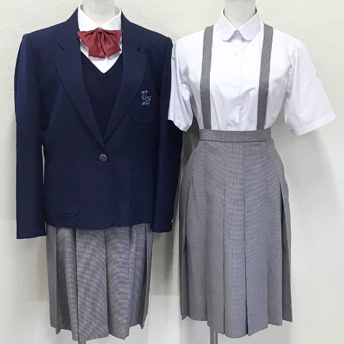 O537/T950(中古)栃木県 宇都宮市立横川中学校 女子制服7点 /指定品/LL/160/175A/ブレザー/セーター/吊りスカート/GREEN MATE/高校/卒業生品_画像1