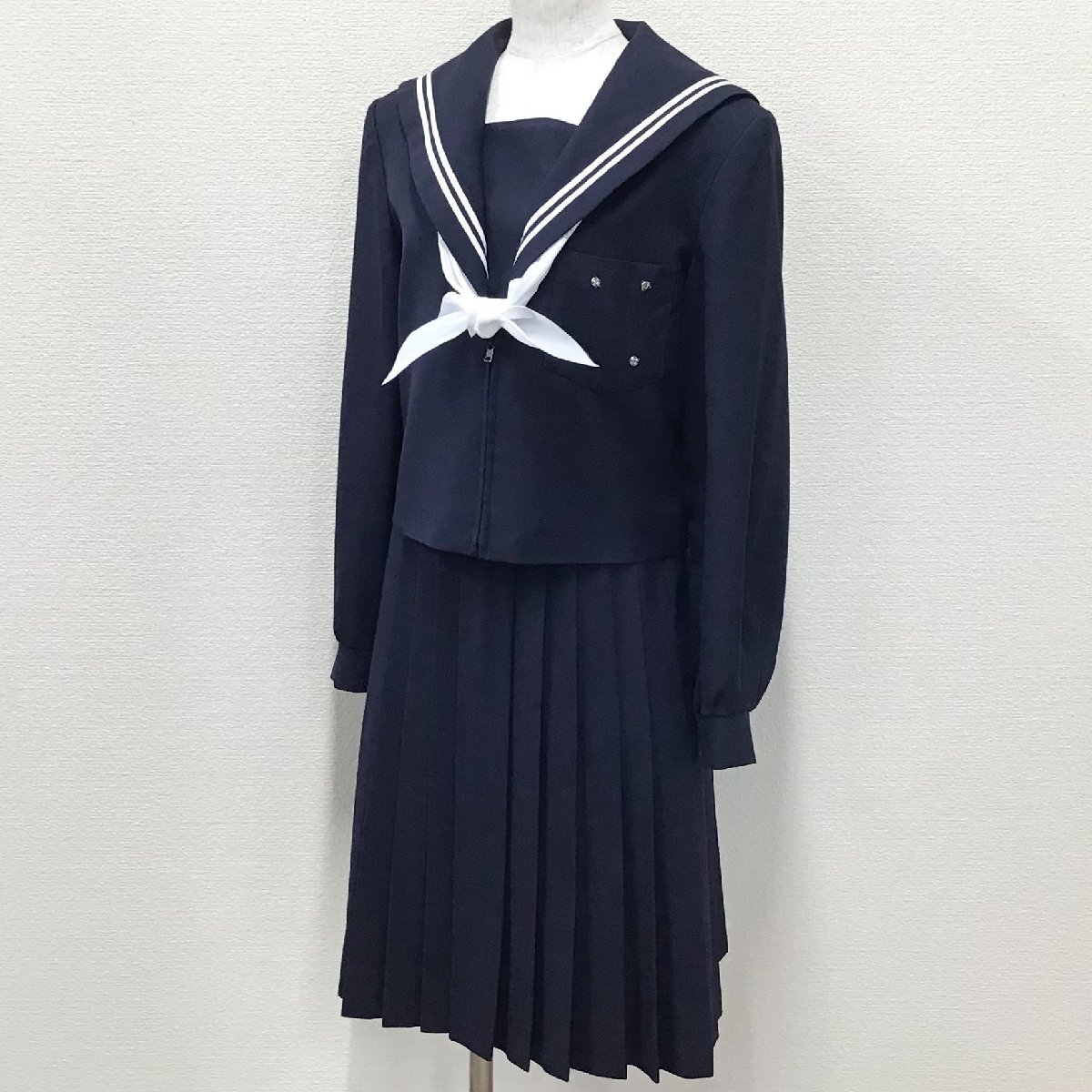 O544/A(中古)愛知方面 女子制服3点 /校名不明/M/W65/セーラー O544/A(中古)愛知方面 女子制服3点 /校名不明/M/W65/セーラー