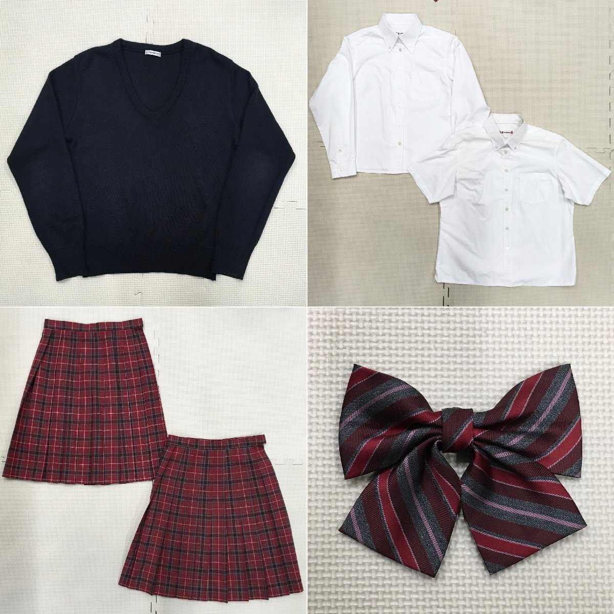 A585/S1073(中古/箱)東京都 港区立白金の丘中学校 女子制服8点 /小さめ/JS/S/W60/W63/ブレザー/セーター/スカート/リボン/学生服/卒業生品_画像3