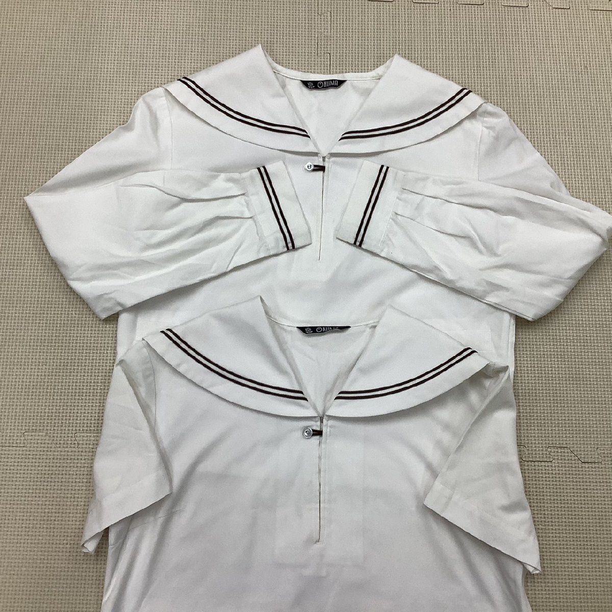 I478/Y( used ) Yamagata prefecture Yamagata west high school woman uniform 2 point /11/ short sleeves sailor /. clothes sailor / tea 2 ps / summer clothing / short sleeves /. clothes / middle ./ONUMA/ woman student / school uniform 