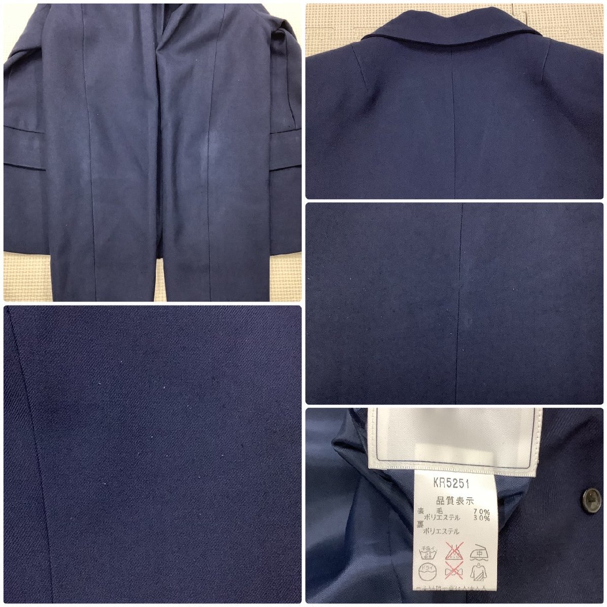 I500/Y(中古)山形県 山形北高校 女子制服7点 /S/M/160A/W63/ブレザー/変形セーラー/ブラウス/スカート/リボン/冬服/夏服/合服/学生服/_画像4