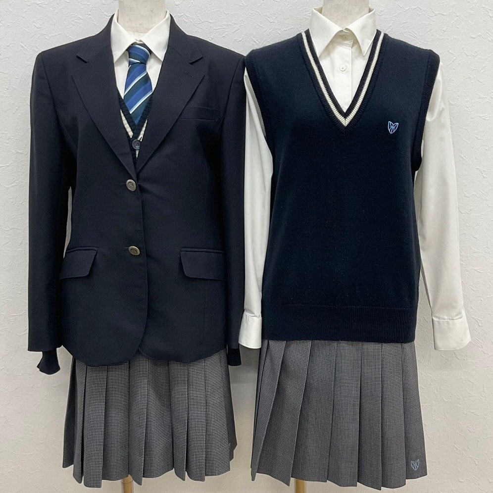 U554/T(中古)栃木県 宇都宮南高校 女子制服8点 /160A/S/M/W63/ブレザー/カーディガン/ベスト/ブラウス/夏冬キュロット/ネクタイ/卒業生品/_画像1