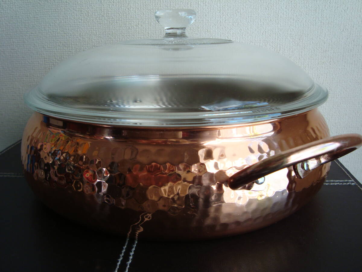 銅製 銅鍋 カレー鍋 　シチュー鍋 　 両手鍋　　容量：約3.5リットル　 新品・未使用品【送料無料】　_未使用のままなのでキズ・ヨゴレありません