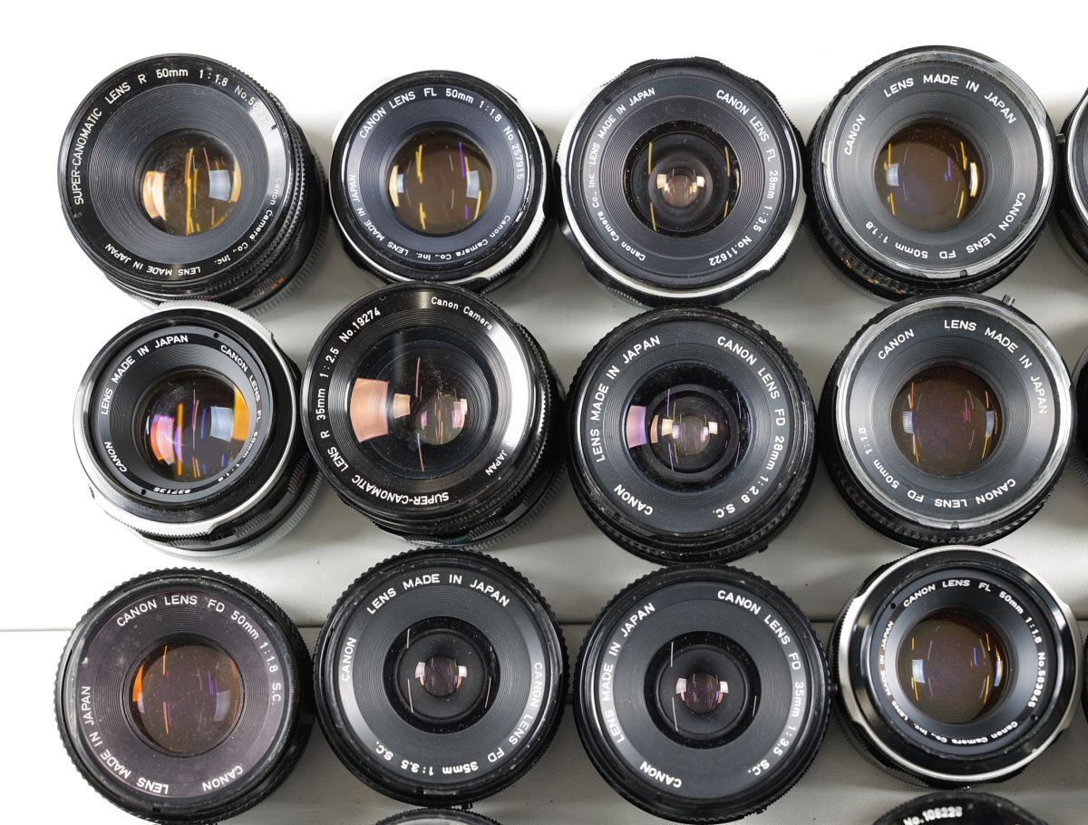3 40点まとめ Canon キヤノン FD FL 50mm 35mm 28mm MF マニュアル 単焦点 標準 広角 レンズ まとめ まとめて 大量セット_画像2