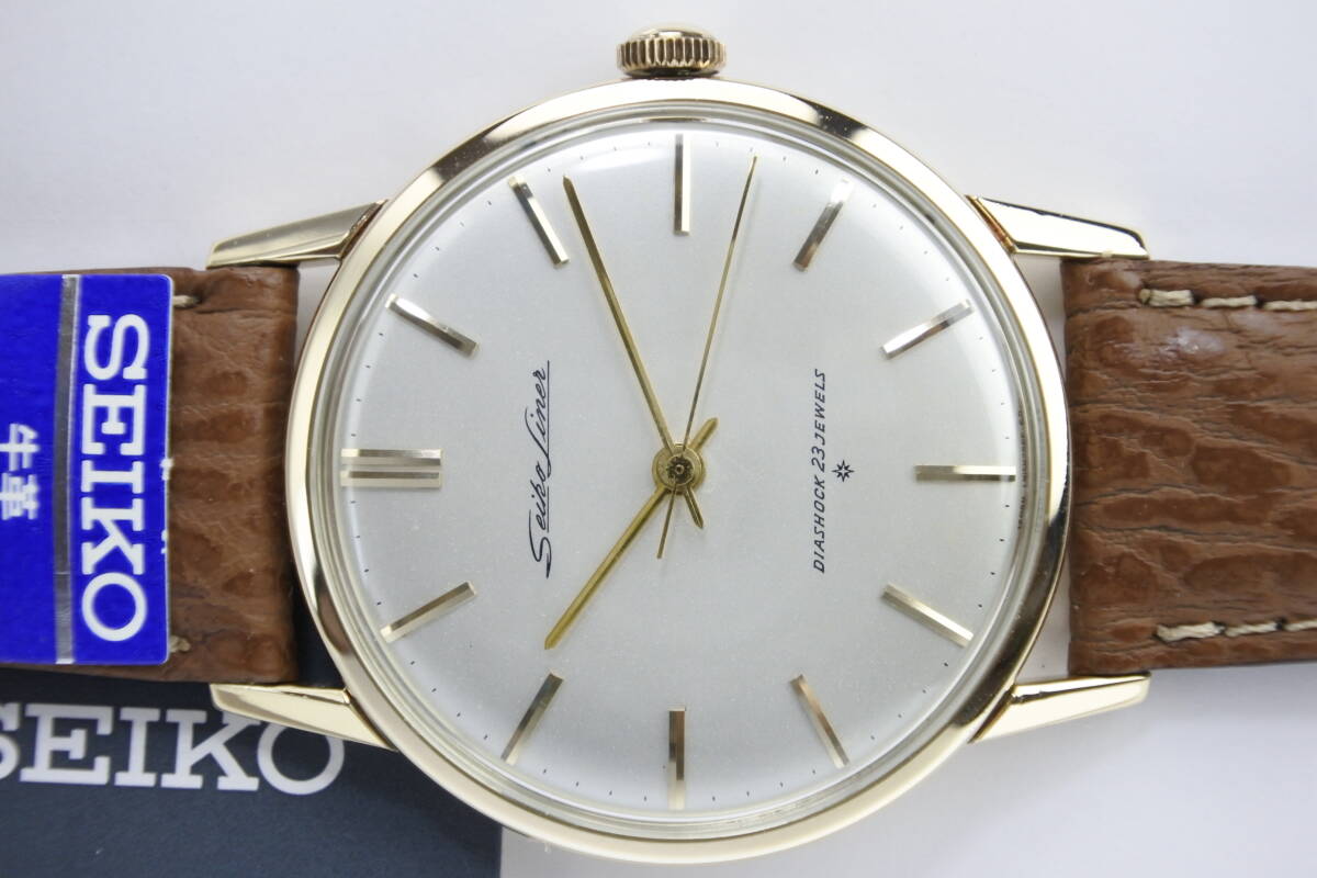 当時薄型限界国産高級モデル☆１９６１年製SEIKO（SEIKOSHA） セイコー ライナー SD文字盤ALL GOLD FILLED 23石 手巻紳士腕時計 国産名機の画像1