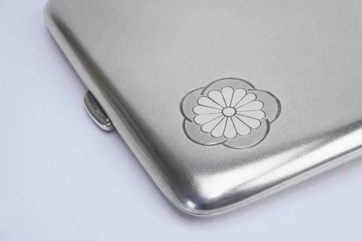 皇室御下賜品＊ 昔日本皇族菊御紋入 御下賜銀製 シガレット