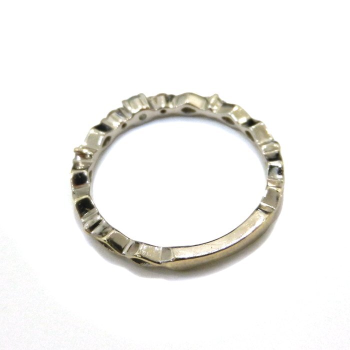 ヨンドシー(4℃) K10 アクアマリン ダイヤモンド 指輪 0.8g 3号 ホワイトゴールド 10金 ピンキーリング アクセサリー ジュエリー 送料880円の画像8