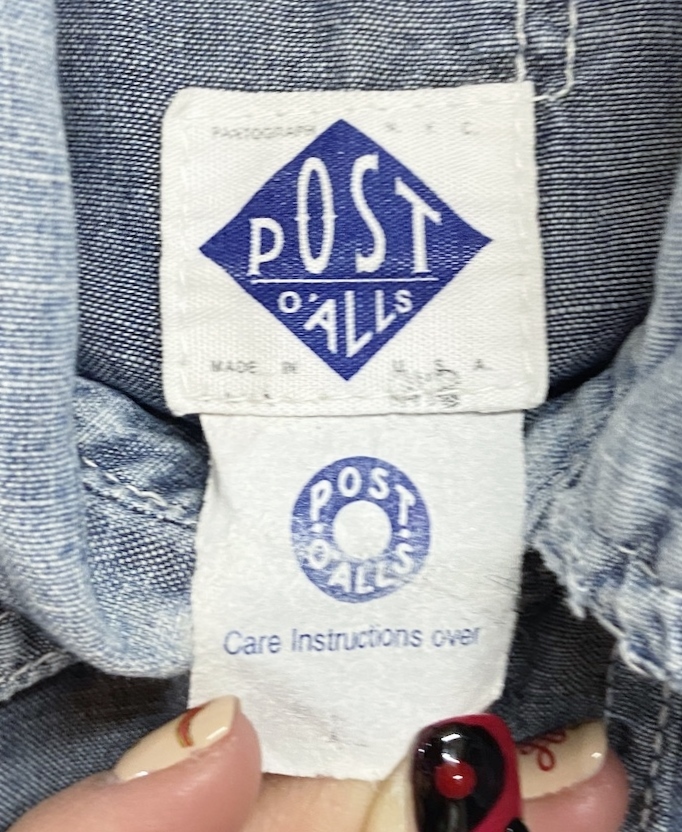 Mサイズ◆USA製 POST OVERALLS ポストオーバーオールズ シャンブレー長袖シャツ インディゴ_画像6