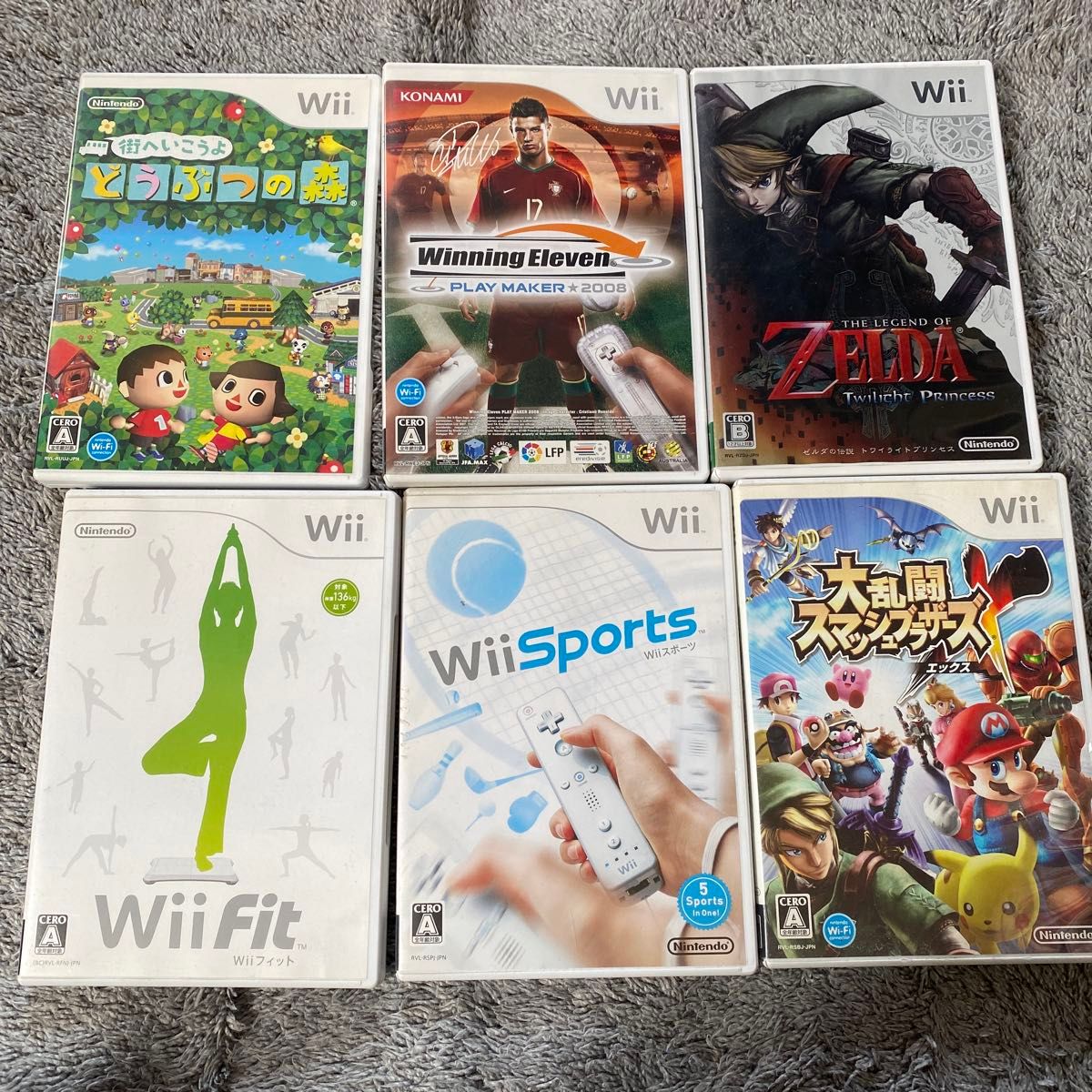 Wii ソフト スマブラ　Wiiスポーツ　ゼルダの伝説　トワイライトプリンセス　ウイニングイレブン　どうぶつの森　その他