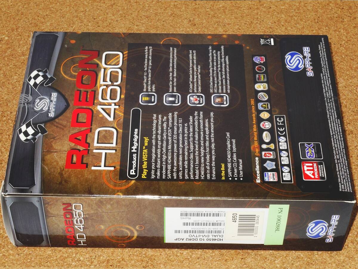 [AGP] SAPPHIRE ATi RADEON HD 4650 1024MB 128bit 600-400 box