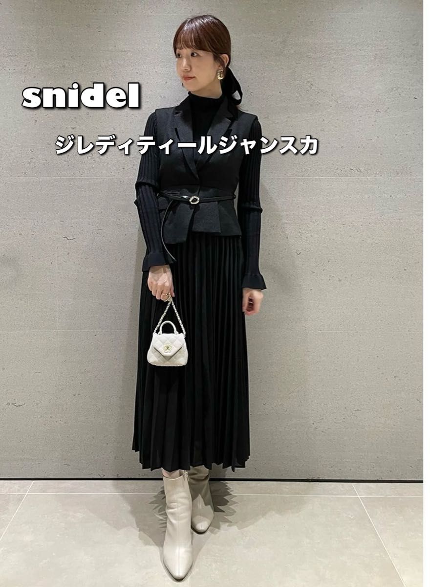 snidel スナイデル ジレディティールジャンスカ 黒 ブラック snidel スナイデル ジレディティールジャンスカ 黒 ブラック