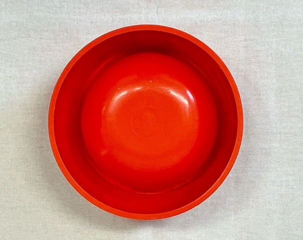 70's ビンテージ SNOOPY Dog Dish スヌーピー ドッグディッシュ フードボール united feature syndicate inc オレンジ 直径12cm [l-0909]_画像3