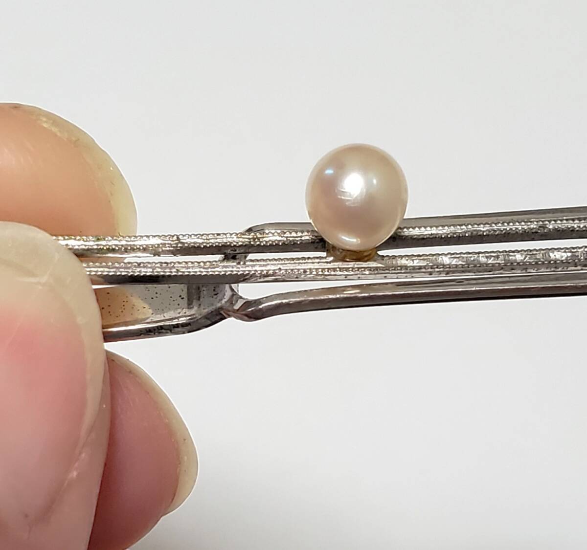 真珠　パール　SILVER　シルバー刻印　タイピン　タイバー　メンズ　5㎝　3ｇ　きれいめ_画像5