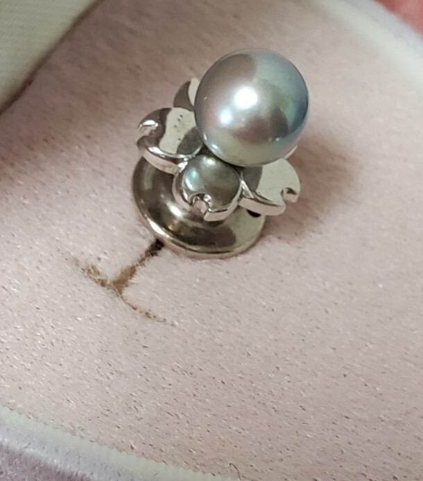 本真珠　SILVER　シルバー刻印　タイピン　メンズ　3,6ｇ　美品_画像4