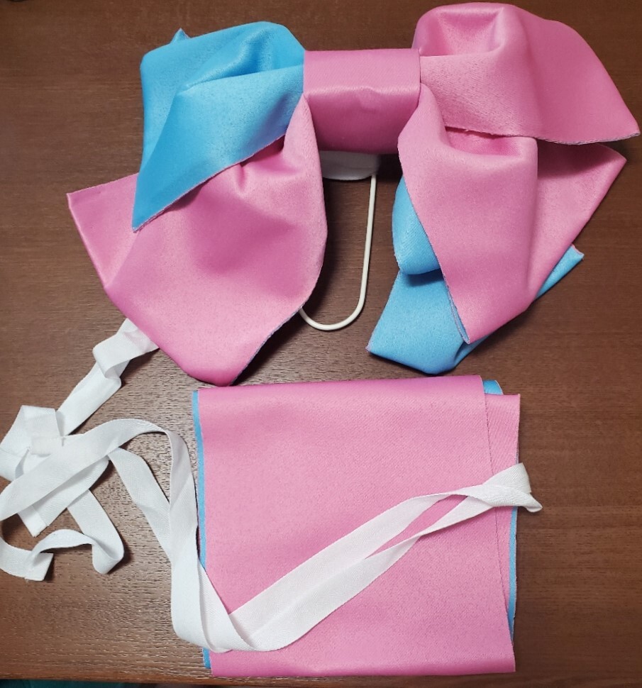 浴衣 ゆかた 二部式帯  レディース 簡単帯 軽装帯 付け帯 和装小物 和服  着物 帯  水色＆ピンク きれいめの画像1