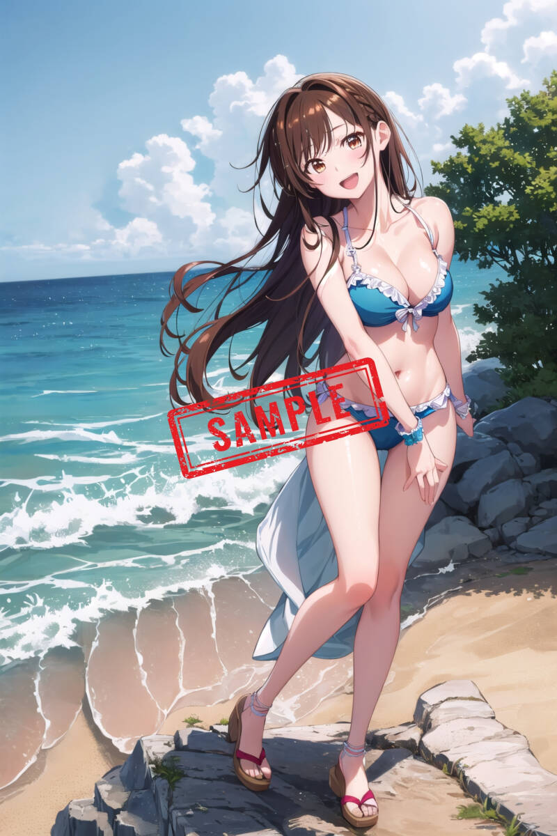 L088 water . thousand crane she,... does high resolution high quality A4 size art poster sexy same person ..fechi high resolution illustration poster AI