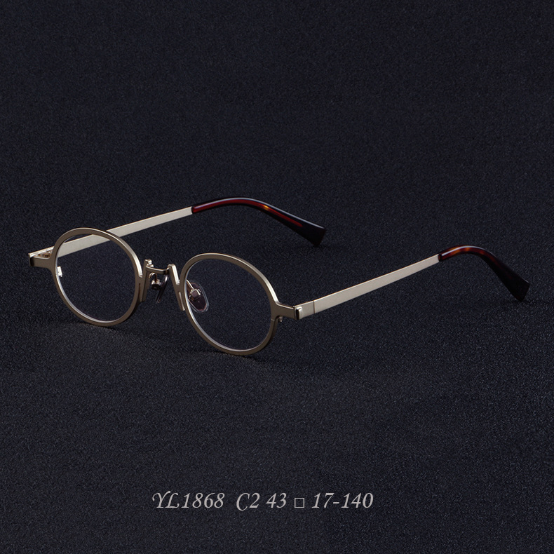 特価★送料無料 超軽量フレーム眼鏡 文芸 復旧型 ファッション メガネフレーム 円形型フレーム眼鏡 ケース付き カラー選択可 C031_画像1