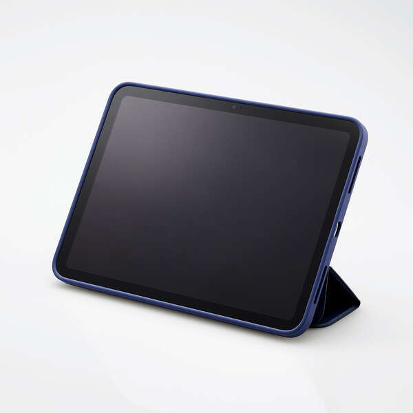 iPad 第10世代 10.9インチ フラップケース 手帳型カバー 着脱式 2アングル スリープ対応 シリコン&ポリカーボネート ネイビー 568_画像4