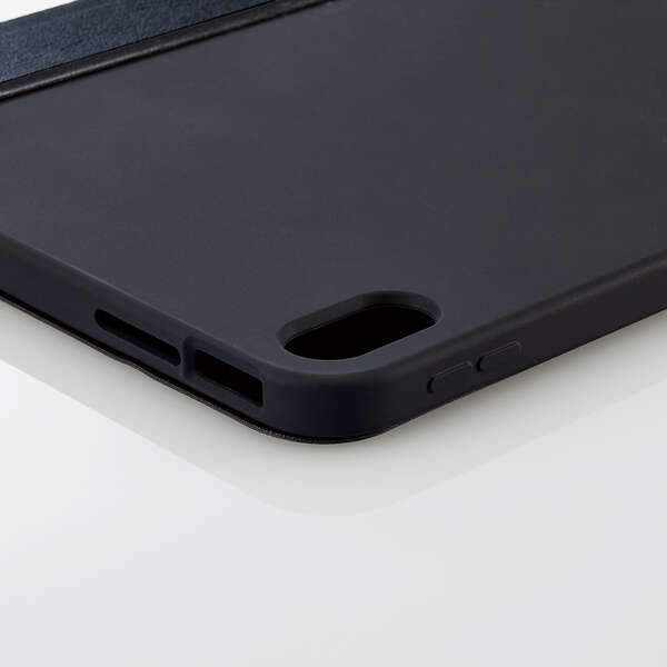 iPad 第10世代 10.9インチ フラップケース 手帳型カバー 着脱式 2アングル スリープ対応 シリコン&ポリカーボネート ブラック 551_画像5